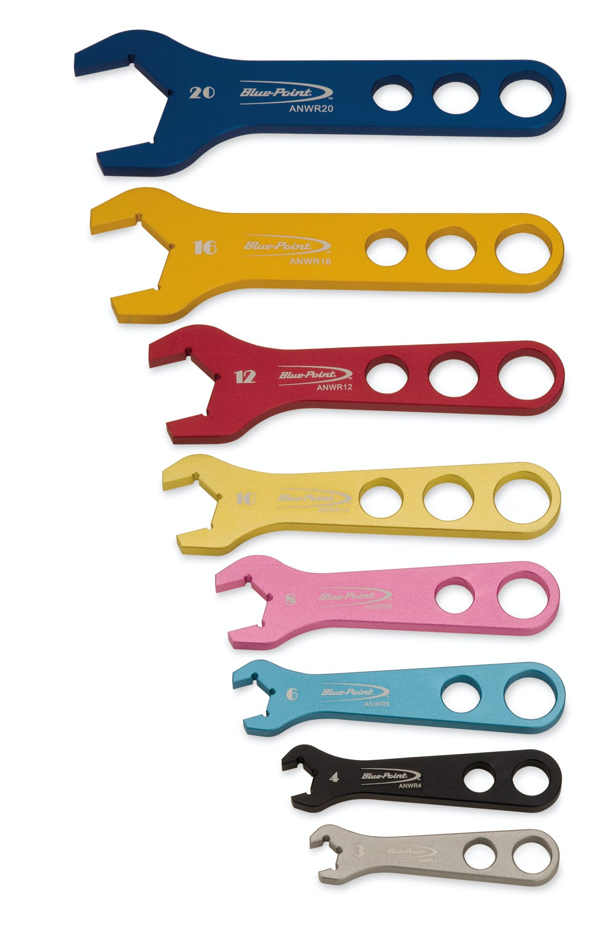 8 pc Aluminum Open-End AN Wrench Set (#3-#20) (Blue-Point®) | ANWR708A 8 pc Aluminum Open-End AN Wrench Set (#3-#20) (Blue-Point®) | ANWR708A